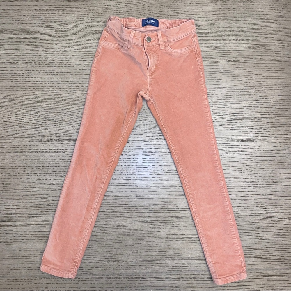 Girls Pink Velour Jeggings Size 10